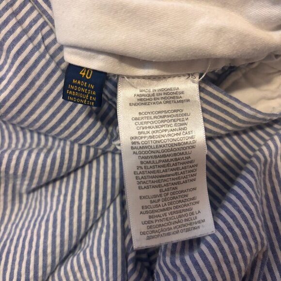 Y2K Polo Ralph Lauren Shorts Stretch Classic Fit Men's 40 Striped Nautical Blue - Picture 5 of 6